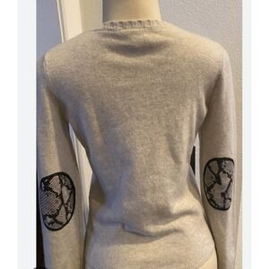 Boo Gemes Women Gray‎ Pullover Sweater Cashmere/Wool Snake Elbow Sz XS